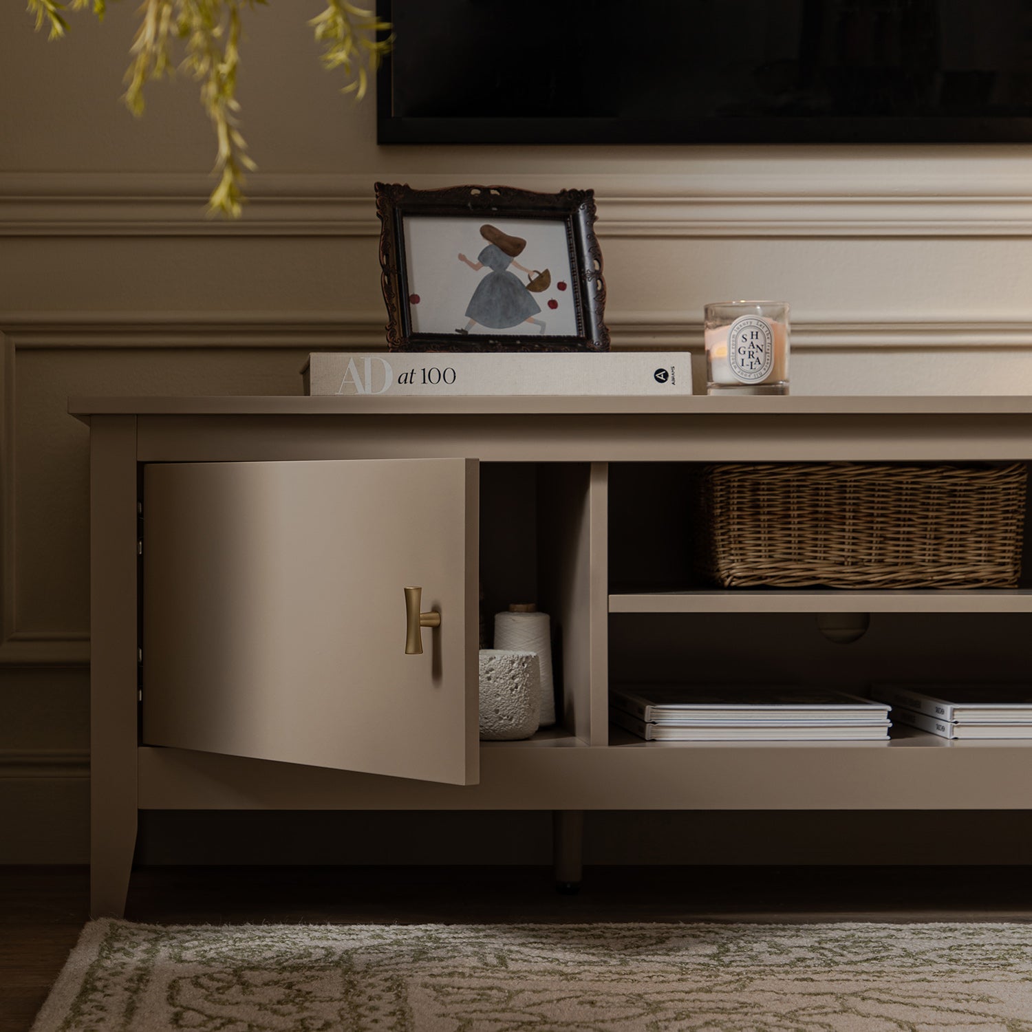 Oakham 59" Wide Media Unit, Deep Greige