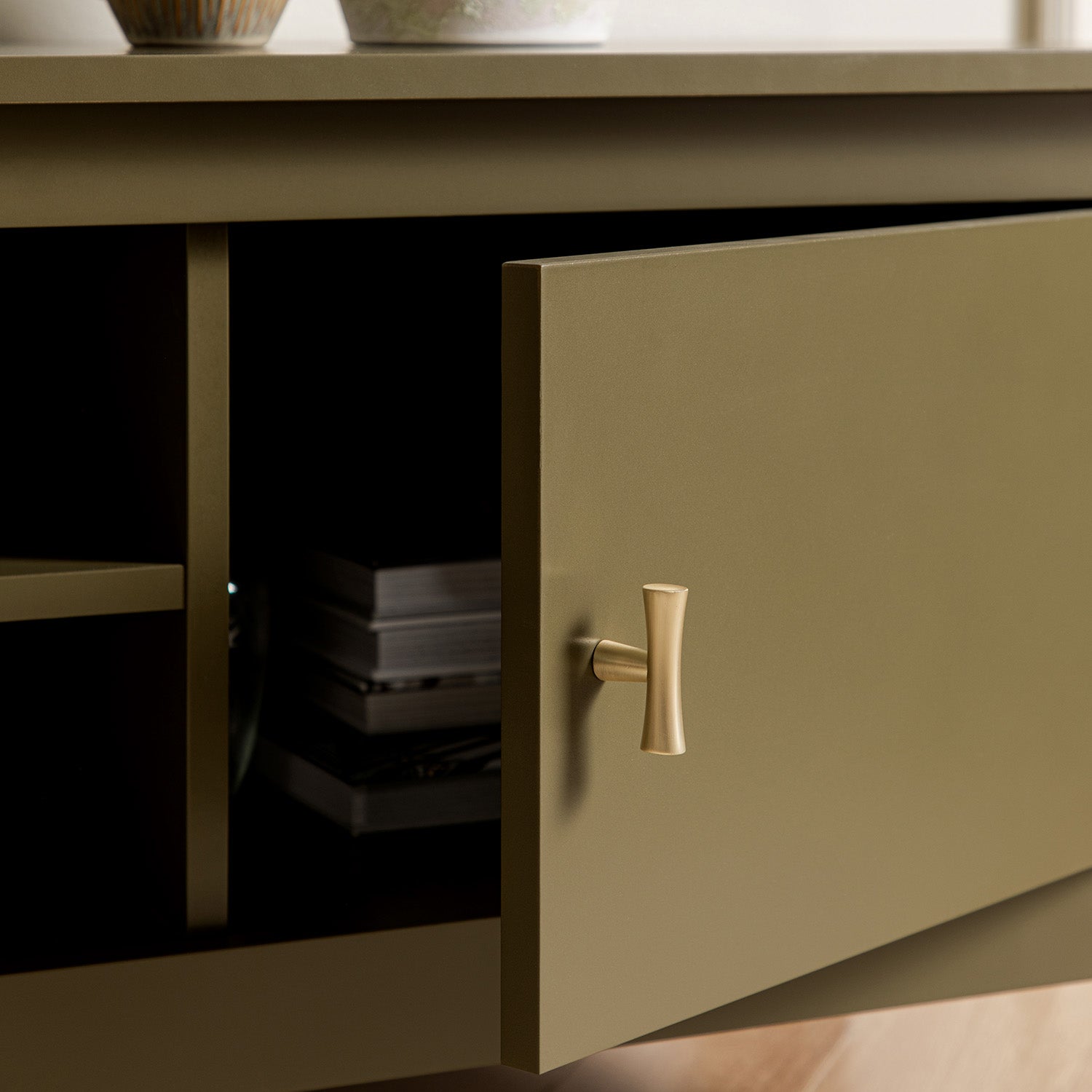 Oakham 59" Wide Media Unit, Olive Grove
