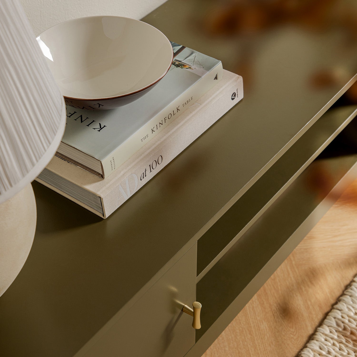 Oakham 59" Wide Media Unit, Olive Grove