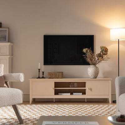 Oakham 59" Wide Media Unit, Nude Pink