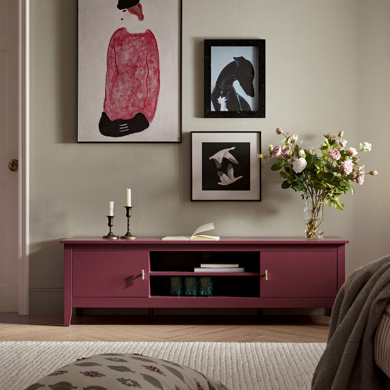 Oakham 59" Wide Media Unit, Wild Cherry