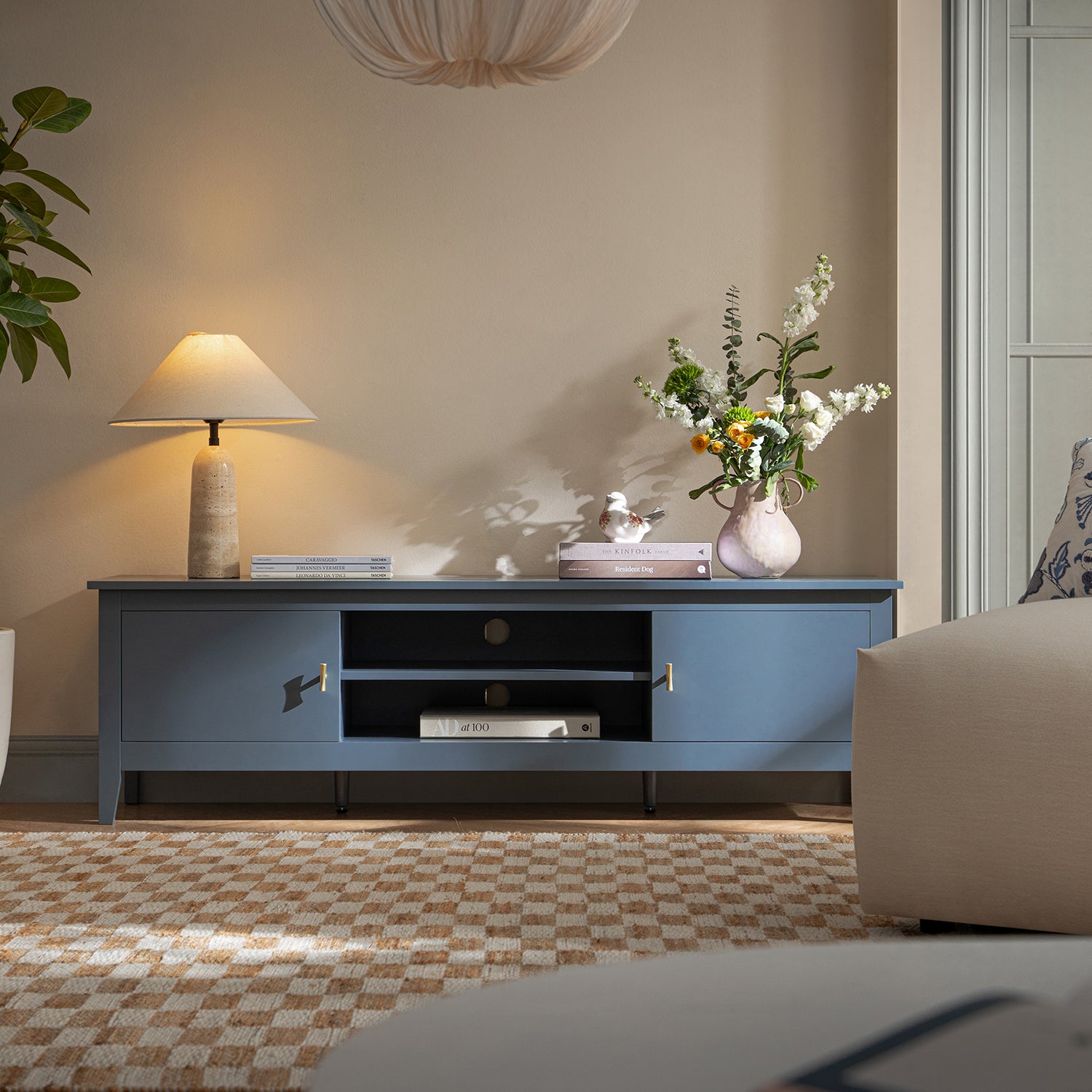 Oakham 59" Wide Media Unit, Stormy Blue