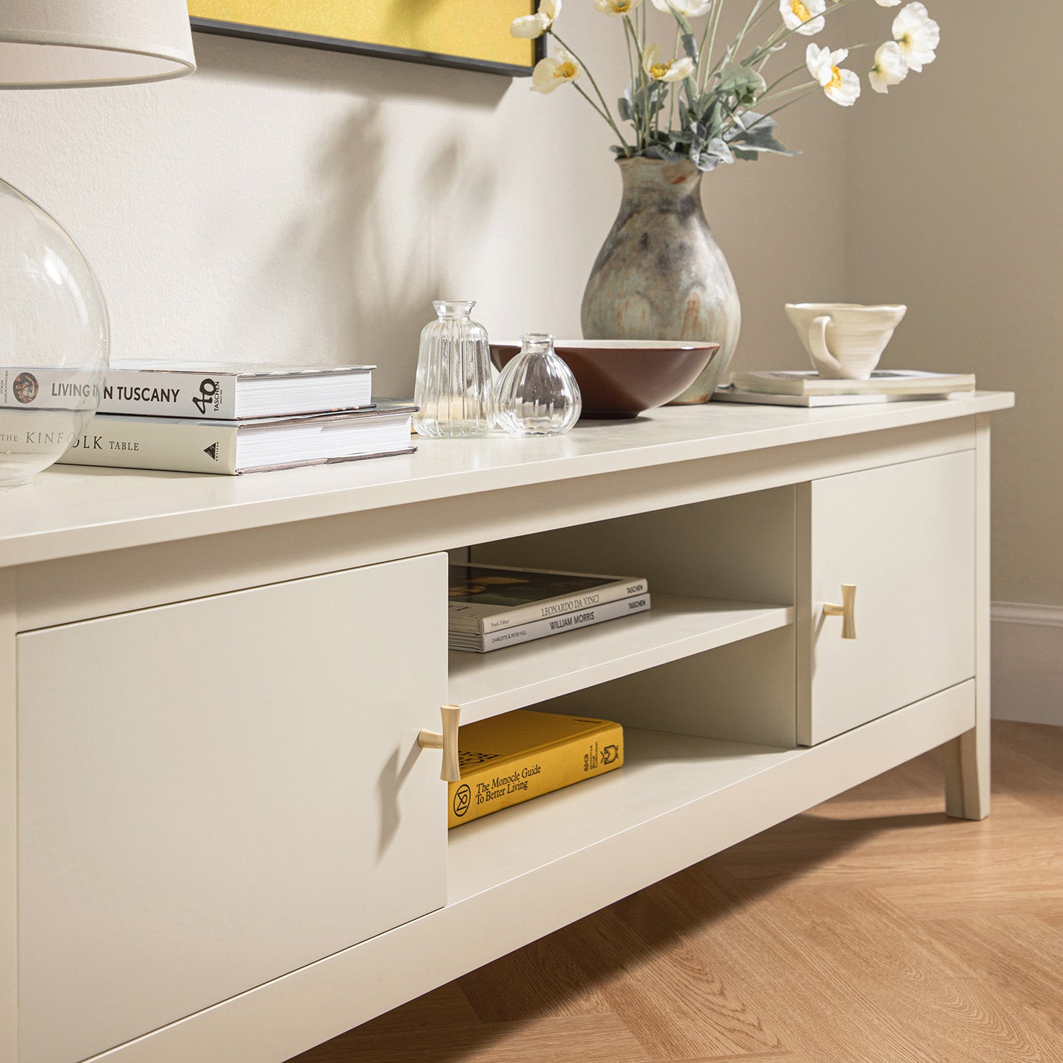 Oakham 59" Wide Media Unit, Shaded White