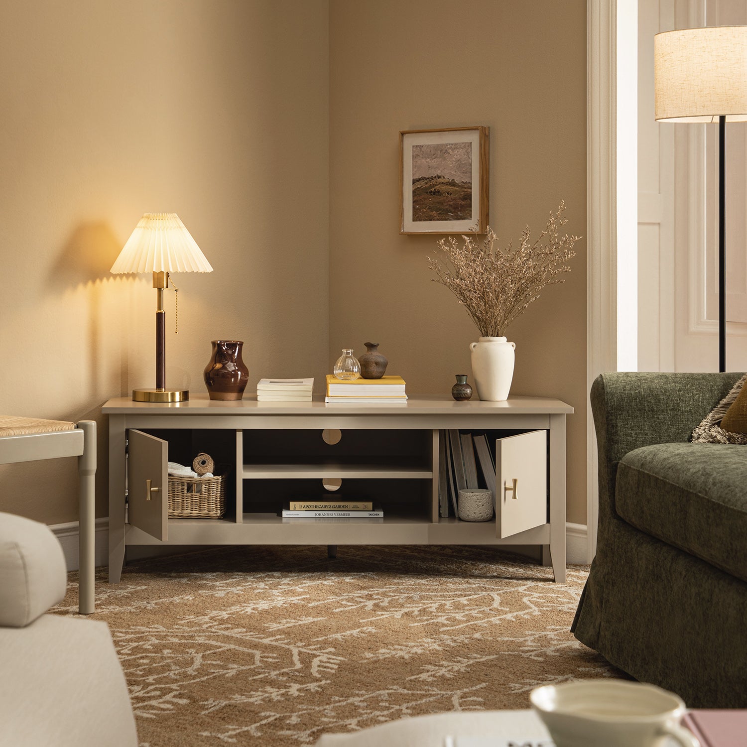 Oakham 47" Wide Corner Media Unit, Deep Greige