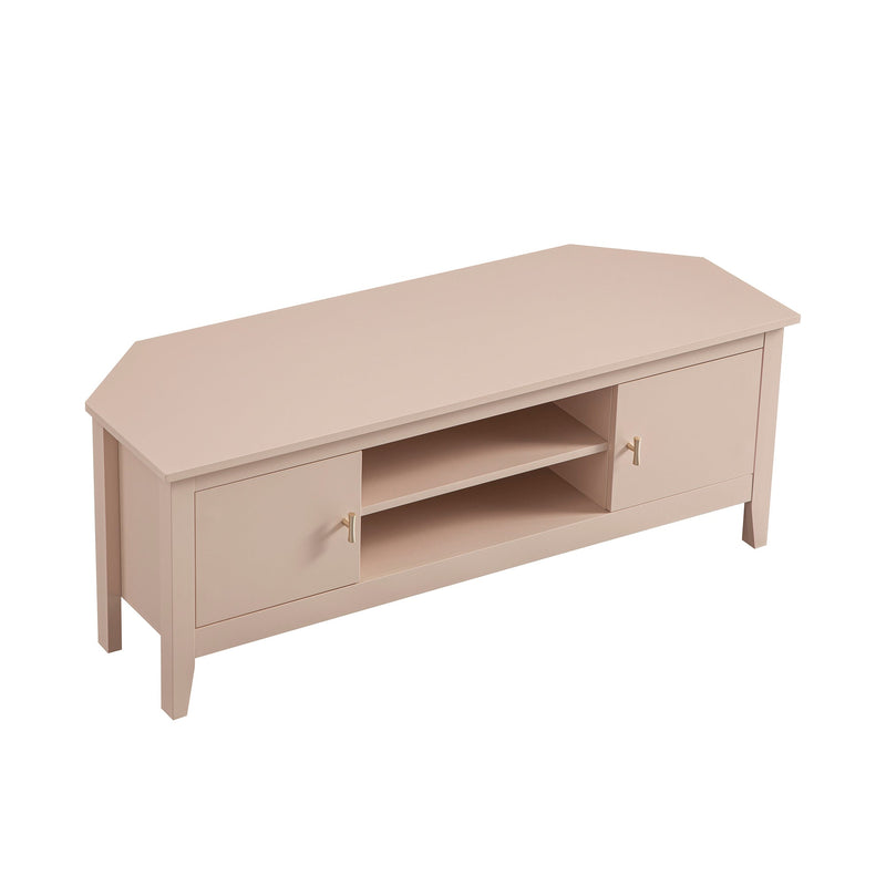 Oakham 47" Wide Corner Media Unit, Nude Pink