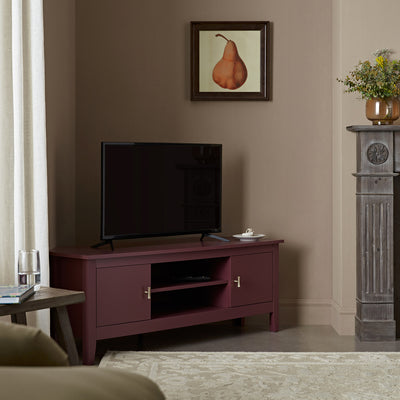 Oakham 47" Wide Corner Media Unit, Wild Cherry