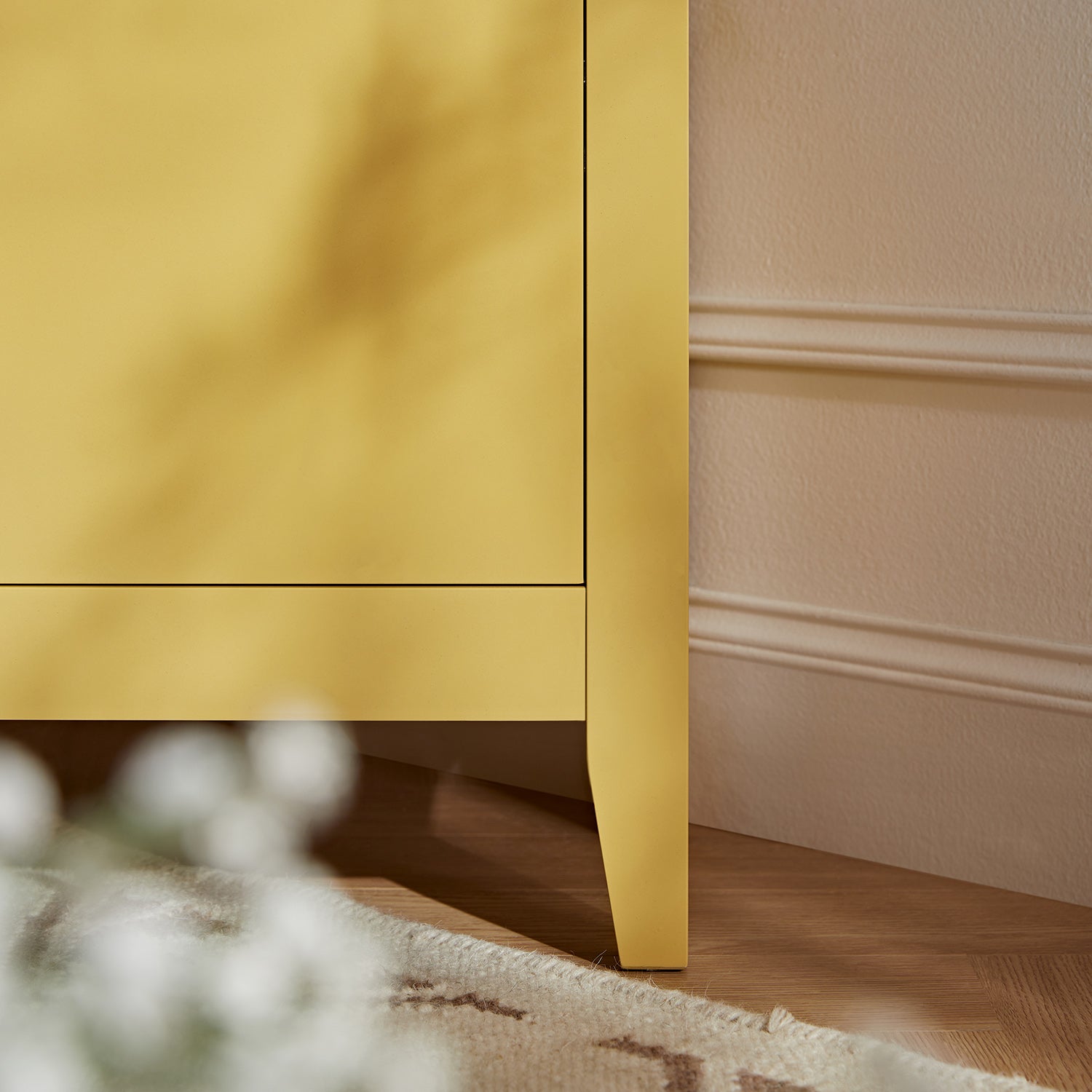 Oakham 47" Wide Corner Media Unit, Rattan Yellow