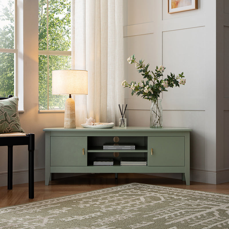 Oakham 47" Wide Corner Media Unit, Desert Sage