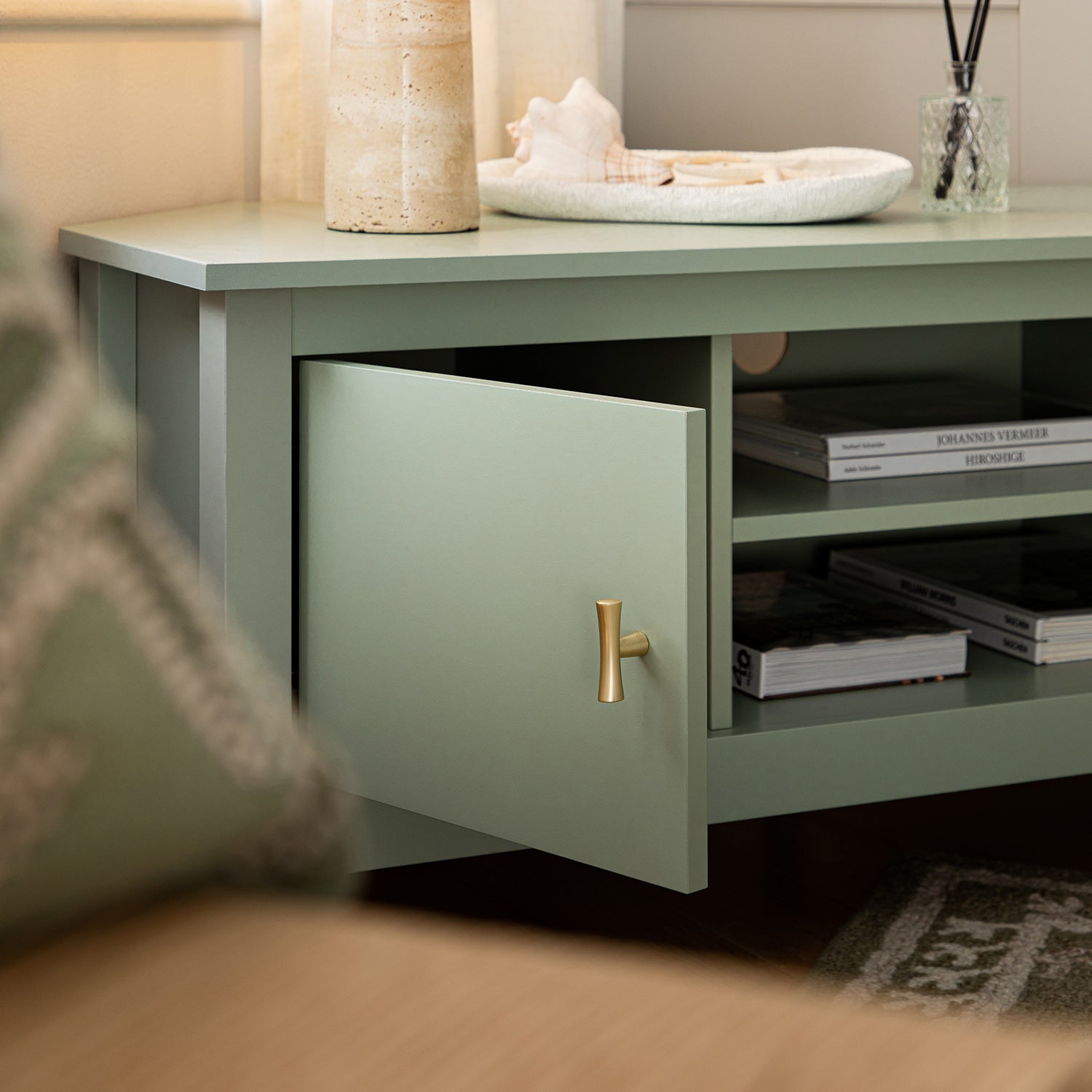Oakham 47" Wide Corner Media Unit, Desert Sage