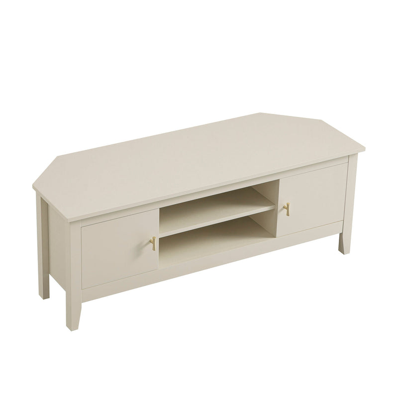 Oakham 47" Wide Corner Media Unit, Shaded White