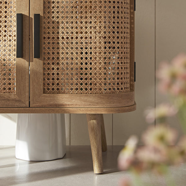Izzy Curved Rattan Undersink Unit, Natural