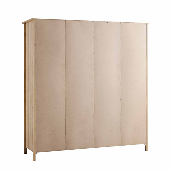 Frances Rattan 4-Door Closet with 2 Drawers, Natural