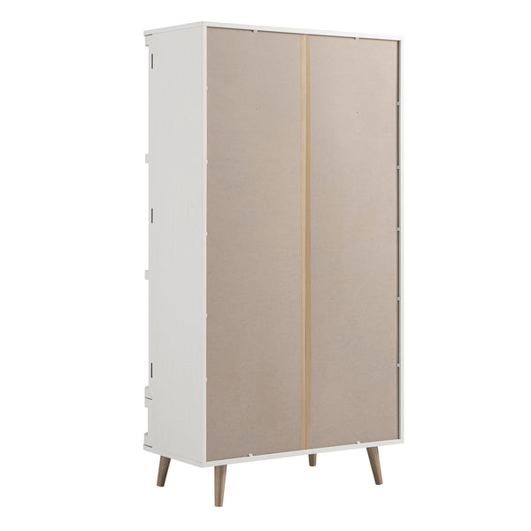 Izzy Curved Rattan Double Closet, White