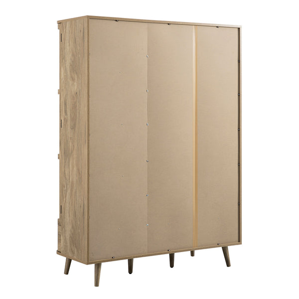 Izzy Curved Rattan Triple Closet, Natural