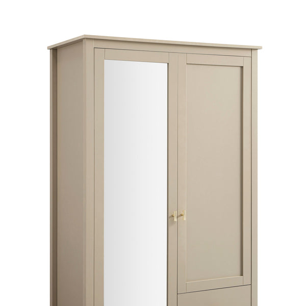 Oakham Mirrored Double Closet, Deep Greige