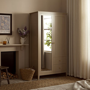 Oakham Mirrored Double Closet, Deep Greige