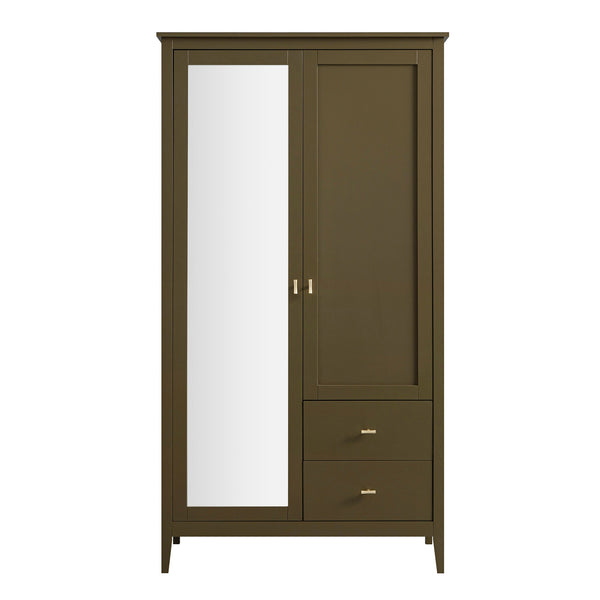 Oakham Mirrored Double Closet, Olive Grove