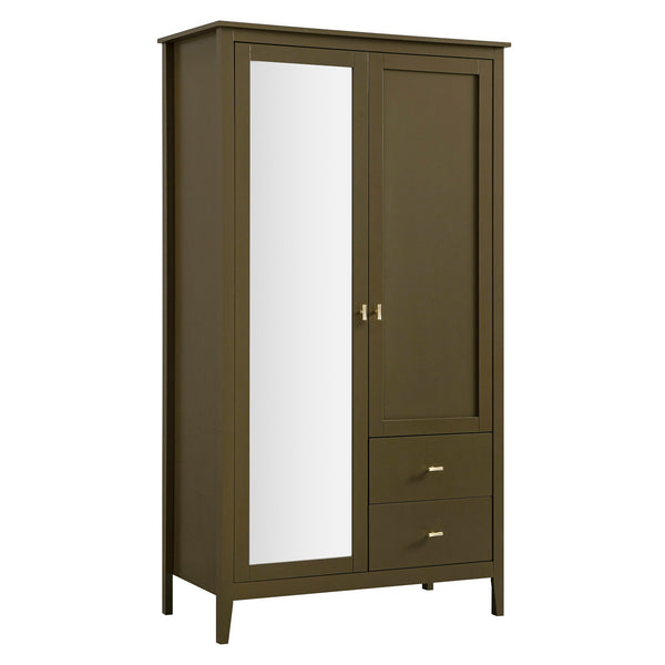 Oakham Mirrored Double Closet, Olive Grove