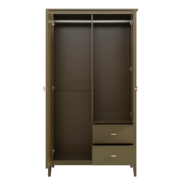 Oakham Mirrored Double Closet, Olive Grove