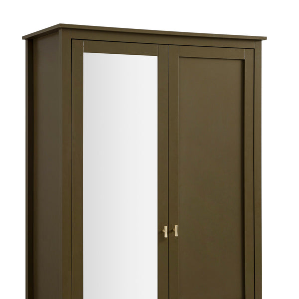 Oakham Mirrored Double Closet, Olive Grove