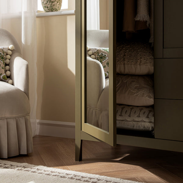 Oakham Mirrored Double Closet, Olive Grove
