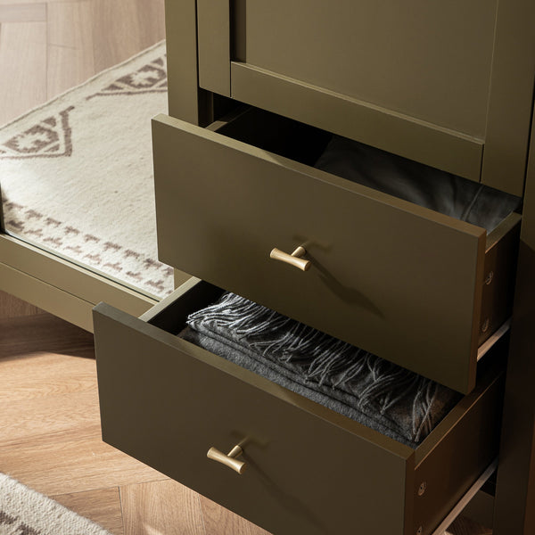 Oakham Mirrored Double Closet, Olive Grove
