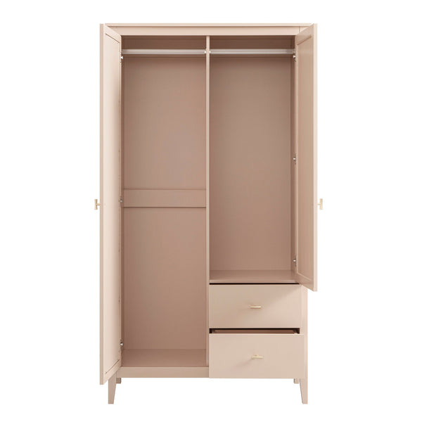 Oakham Mirrored Double Closet, Nude Pink