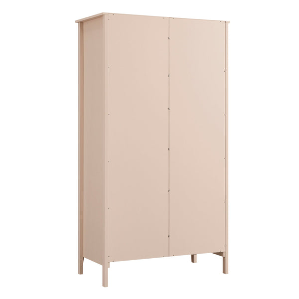 Oakham Mirrored Double Closet, Nude Pink