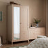 Oakham Mirrored Double Closet, Nude Pink
