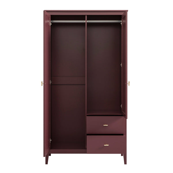 Oakham Mirrored Double Closet, Wild Cherry