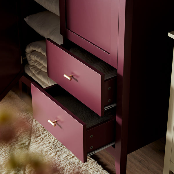 Oakham Mirrored Double Closet, Wild Cherry