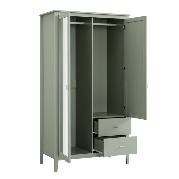 Oakham Mirrored Double Closet, Desert Sage