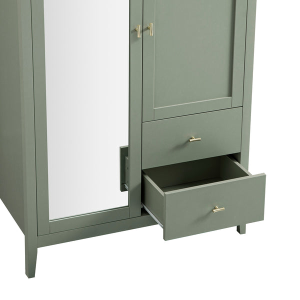 Oakham Mirrored Double Closet, Desert Sage