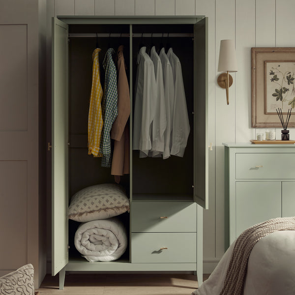 Oakham Mirrored Double Closet, Desert Sage