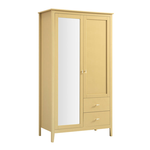 Oakham Mirrored Double Closet, Rattan Yellow