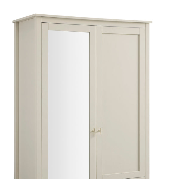Oakham Mirrored Double Closet, Shaded White