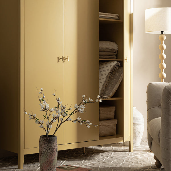 Oakham Triple Closet, Rattan Yellow