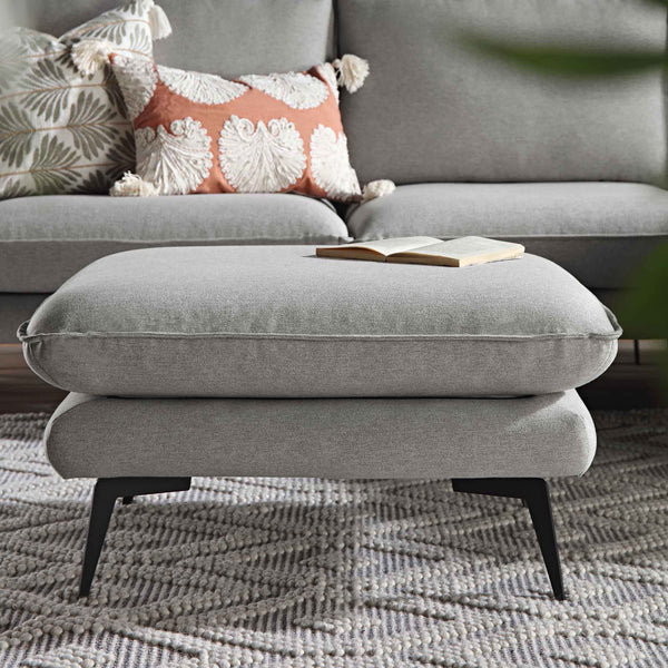 Obriel Gray Marl Fabric Footstool