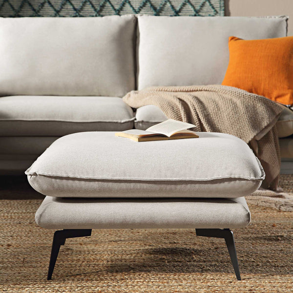 Obriel Oatmeal Fabric Footstool