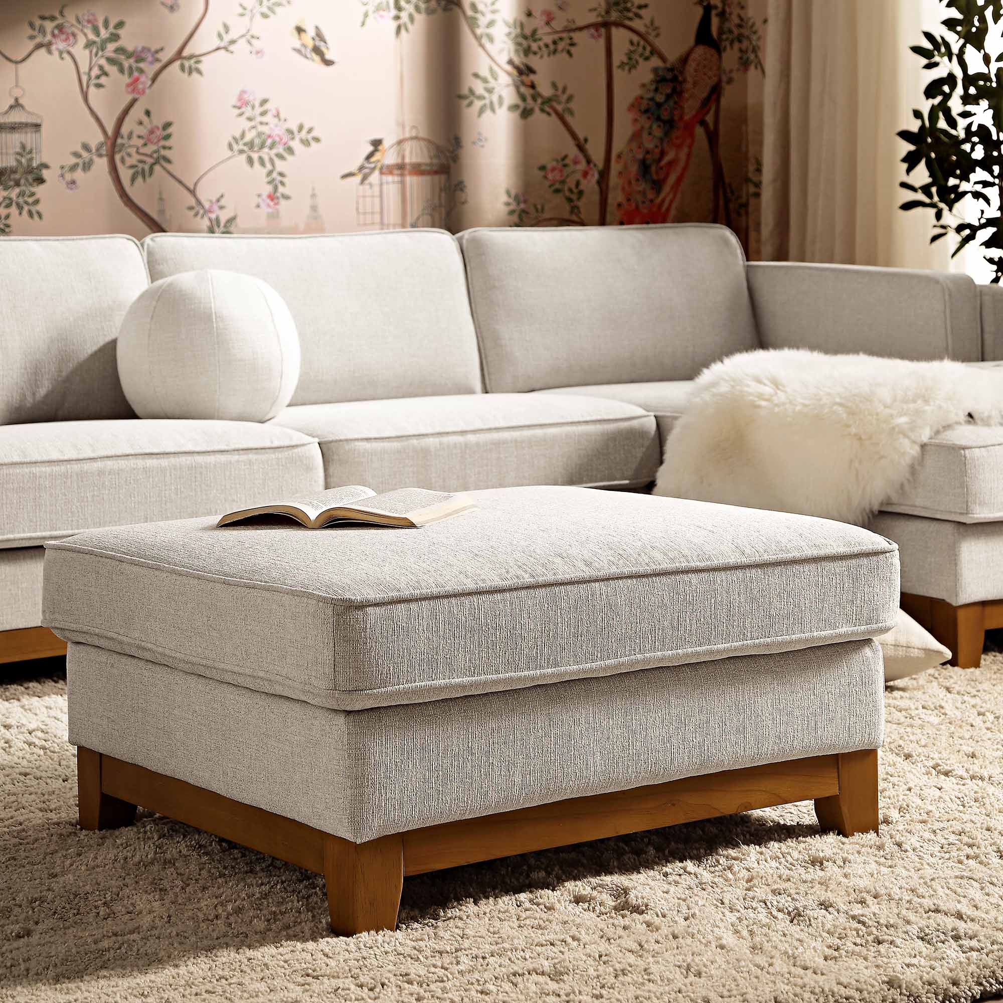 Dipley Oatmeal Fabric Storage Footstool Daals dipley-oatmeal-fabric-storage-footstool-daals