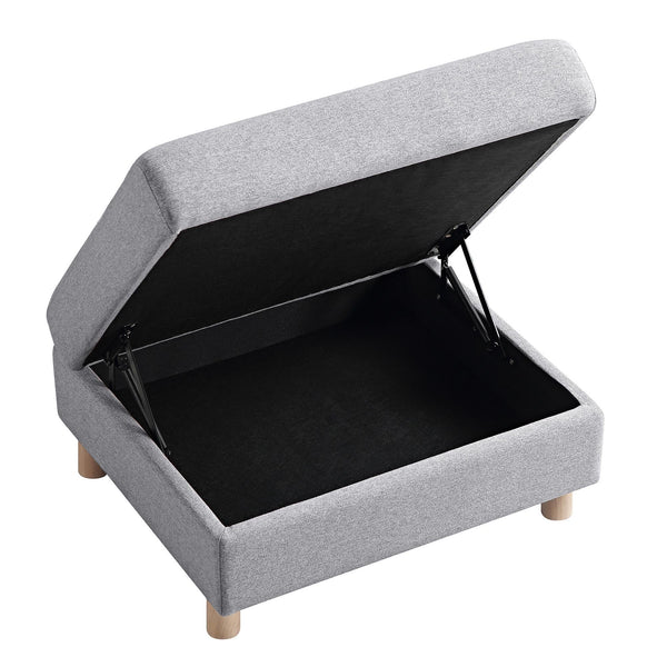 Timber Gray Marl Fabric Storage Ottoman