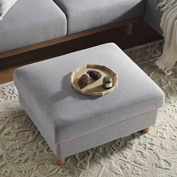 Timber Gray Marl Fabric Storage Ottoman