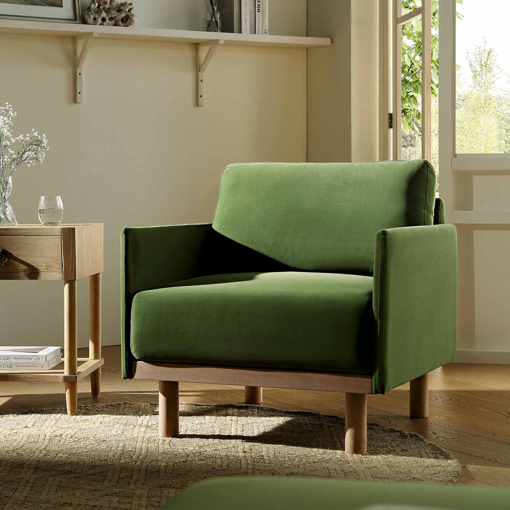 Timber Fern Green Velvet Armchair | daals.com