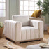 Belsize Beige Boucle Sofa with Wooden Base, 1-Seater