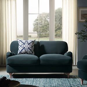 Daphnis Aegean Blue Velvet Sofa, 2-Seater