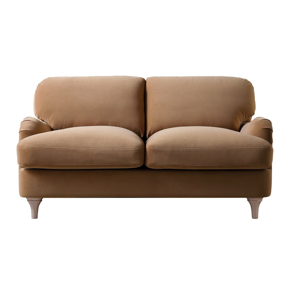 Daphnis Camel Velvet Sofa, 2-Seater