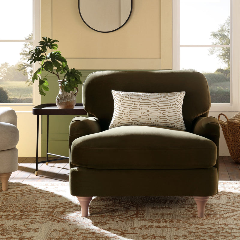 Daphnis Seaweed Velvet Sofa, 1-Seater