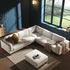 Dipley Beige Boucle Fabric Grande Corner Sofa