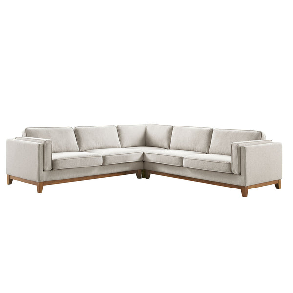 Dipley Oatmeal Woven Fabric Grande Corner Sofa