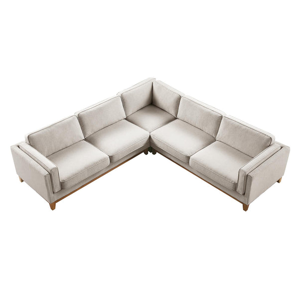 Dipley Oatmeal Woven Fabric Grande Corner Sofa